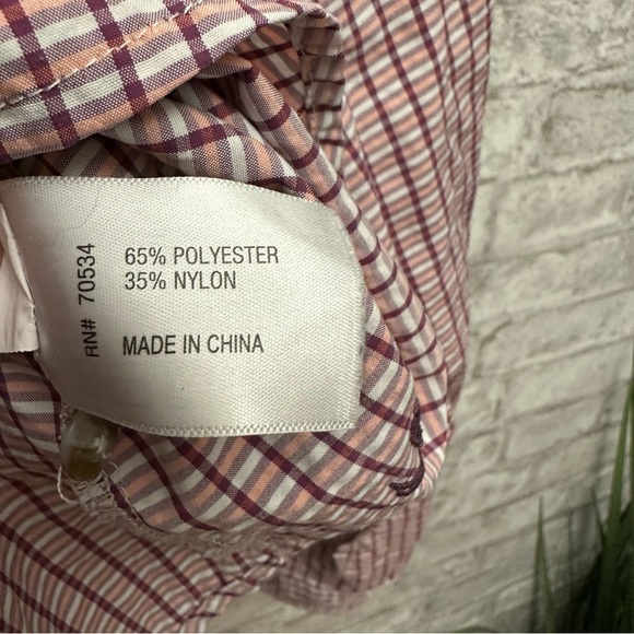 ORVIS checkered button down women’s size large pink - Picture 3 of 6
